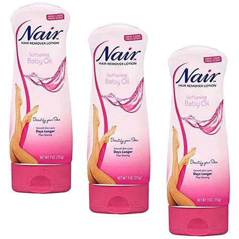 (3 Pack) Nair Hair Remover Lotion with Baby Oil, For smooth And Radiant ...