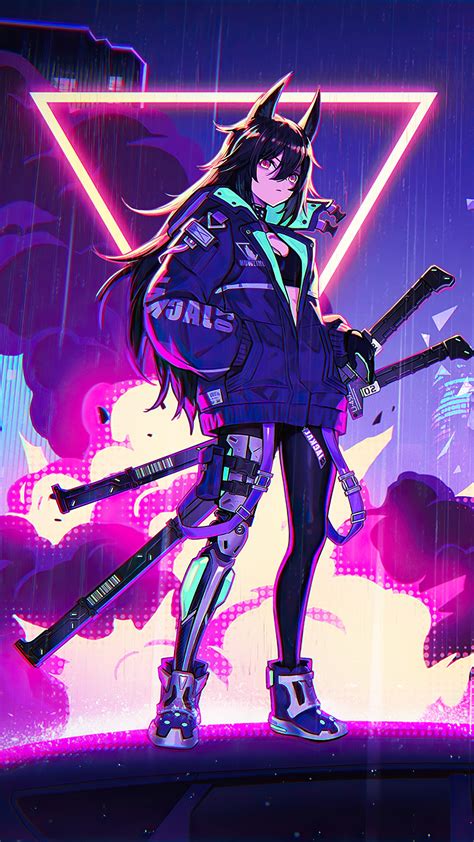 1080x1920 Katana Anime Girl Neon 4k Iphone 7,6s,6 Plus, Pixel xl ,One Plus 3,3t,5 ,HD 4k ...