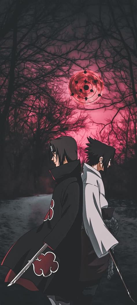 Itachi and sasuke back to back with infinite tsukuyomi behind on the moon. Naruto Wallpaper ...