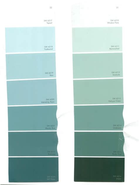 room color schemes with light aqua | ... color cards this morning the lightest color on each ...