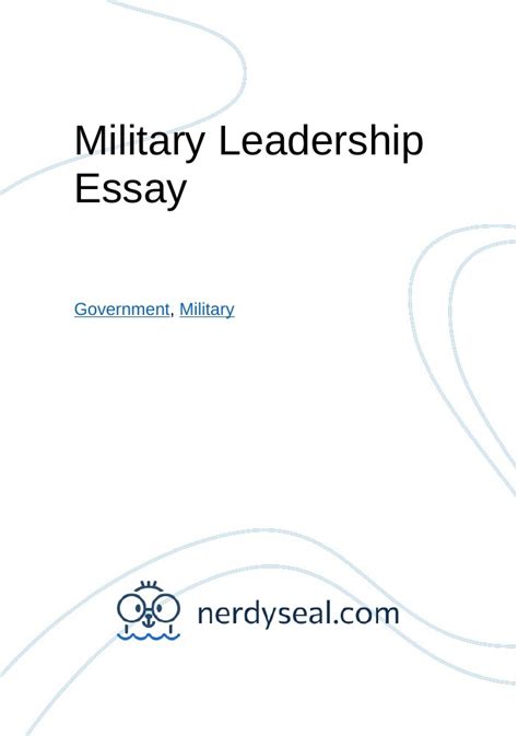 Military Leadership Essay - 1147 Words - NerdySeal