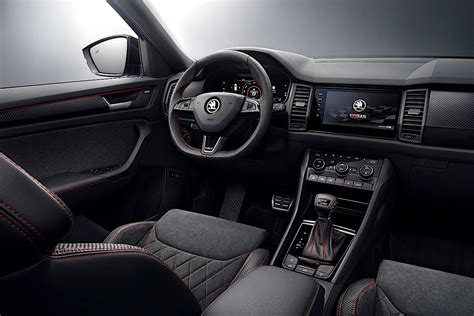 Skoda Kodiaq RS Interior Revealed, Wrapped in Alcantara - autoevolution