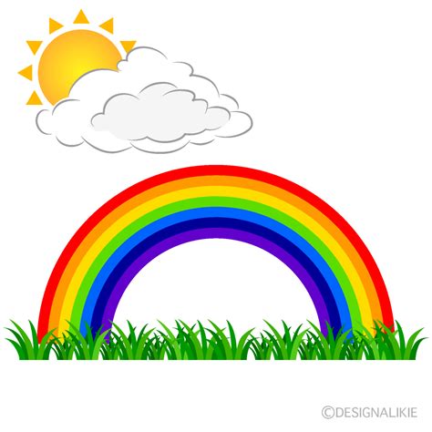 Sun and Rainbow Clip Art Free PNG Image｜Illustoon