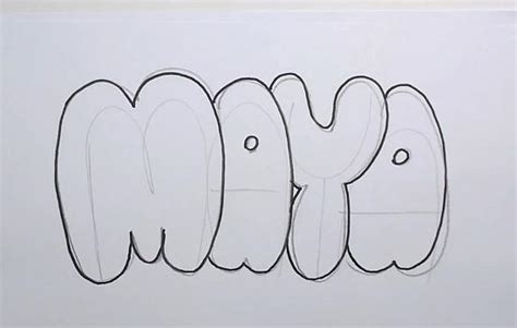 Bubble Letters - How to Draw Maya