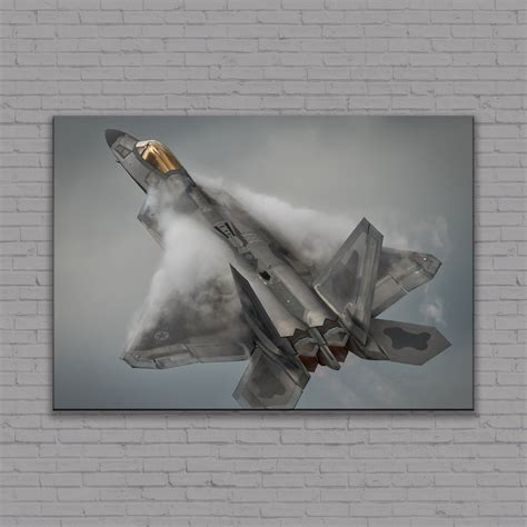 Fighter Jets Canvas or Poster, F-22 Raptor Wall Art, Aircraft Wall Print, F22 Figther Printing ...