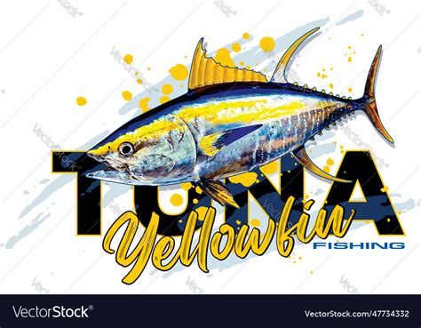 Yellowfin tuna Royalty Free Vector Image - VectorStock