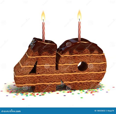 Fortieth Birthday or Anniversary Cake Stock Illustration - Illustration ...