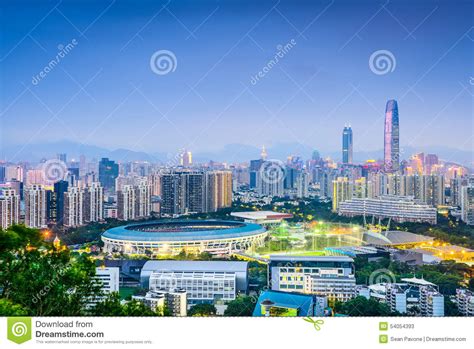 Shenzhen China Skyline stock image. Image of business - 54054393