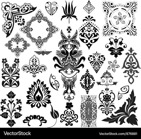 Filigree set Royalty Free Vector Image - VectorStock