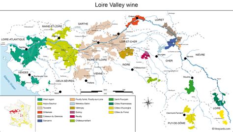 Loire Valley Map of Vineyards Wine Regions