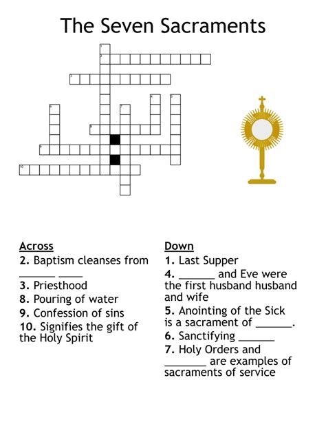 The Seven Sacraments Crossword - WordMint