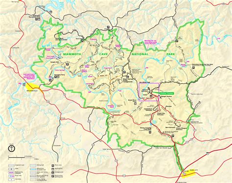 Mammoth Cave trail map - Ontheworldmap.com