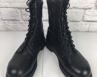 Black Steel Toe Combat Boots - Etsy