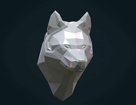 Low Poly Wolf Head - 3D Model by Skazok