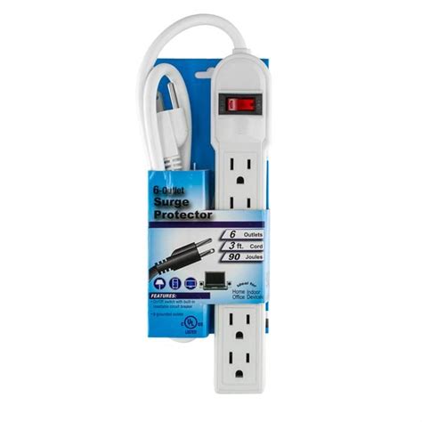 6-Outlet Power Strip with 3ft heavy-duty power cord