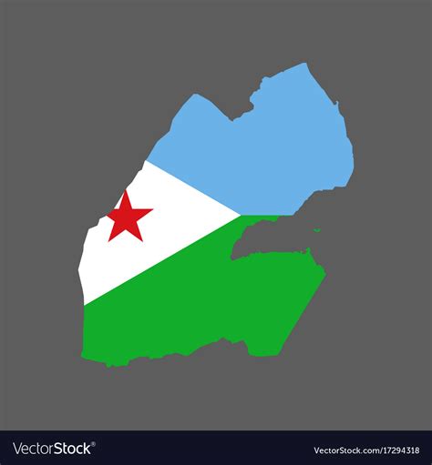 Djibouti map and flag Royalty Free Vector Image