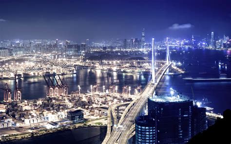 Port at Night View ~ Nerd HD Wallpaper