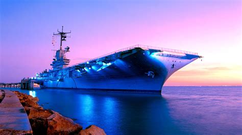 Download Warship Aircraft Carrier Military USS Lexington (CV-16) HD Wallpaper