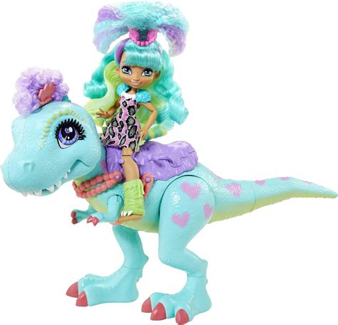 Buy Cave Club Rockelle Doll and Tyrasaurus Dinosaur Pal Playset with Accessories, Gift for 4 ...