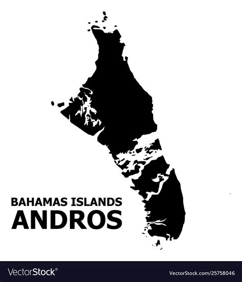 Flat map bahamas - andros island Royalty Free Vector Image