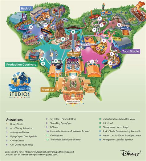 Disneyland Paris Walt Disney Studios Map