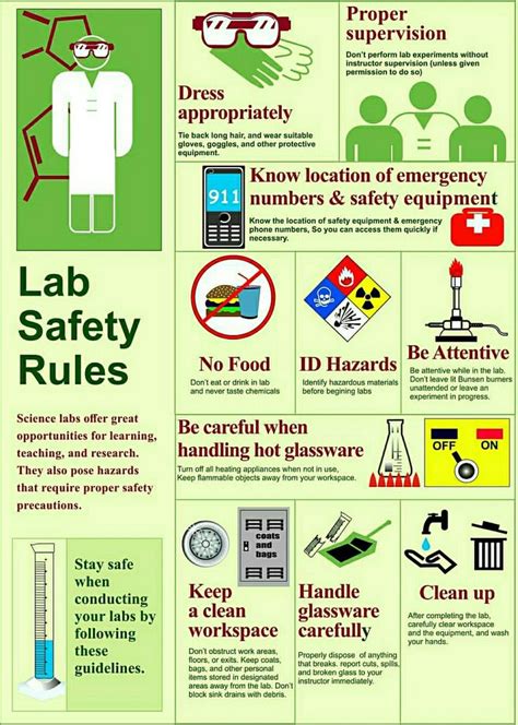 Safety Precautions in the Laboratory | Lab safety poster, Lab safety, Science safety