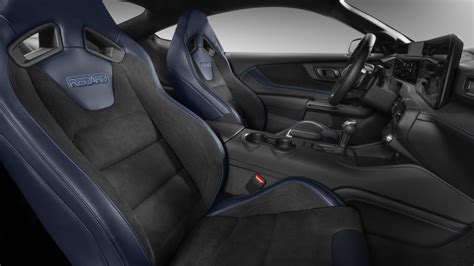 2024 Ford Mustang Dark Horse interior revealed with a blue and black theme - Autoblog