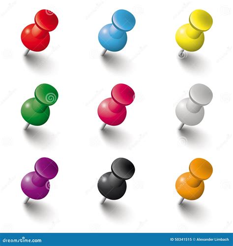 Colored Pins Set stock illustration. Illustration of background - 50341515