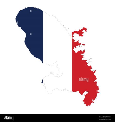 Martinique map french flag Cut Out Stock Images & Pictures - Alamy