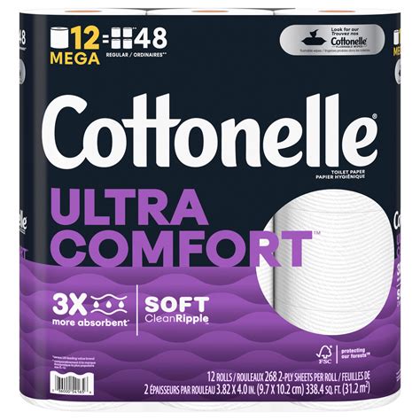 Cottonelle Ultra Comfort Toilet Paper, Ultra Comfort, Mega Rolls, 2-Ply-Ecom