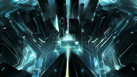 3840x2160px | free download | HD wallpaper: futuristic, landscape, Tron: Legacy, architecture ...