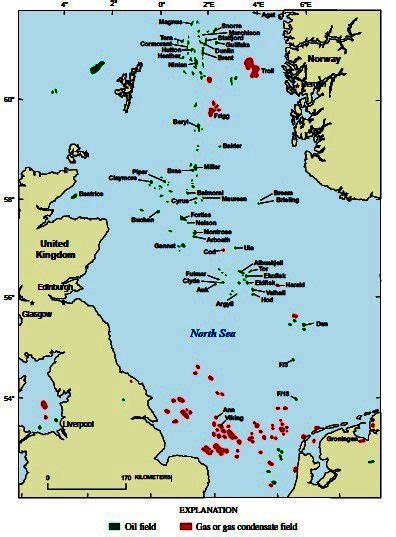 North Sea Oil And Gas Fields Map