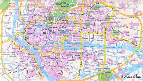 Large road map of Guangzhou city. Guangzhou large road map | Vidiani.com | Maps of all countries ...