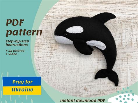 Orca Sewing Pattern Felt Killer Whale Soft Toy Pattern PDF - Etsy