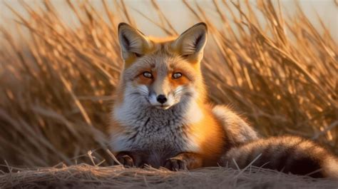 Premium AI Image | Wild red fox portrait in natural habitat