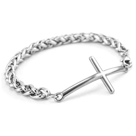 Stainless Steel Cross Chain Bracelet For Men | Classy Men Collection