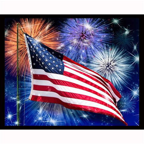 USA Flag Fireworks - Night Light Designs