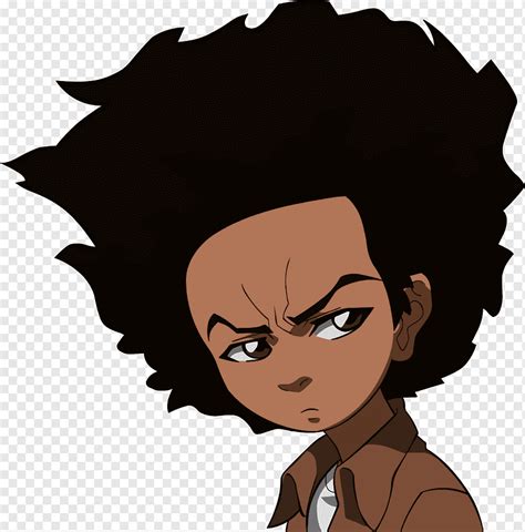 Black haired man anime character, Aaron McGruder Huey Freeman The Boondocks Riley Freeman ...