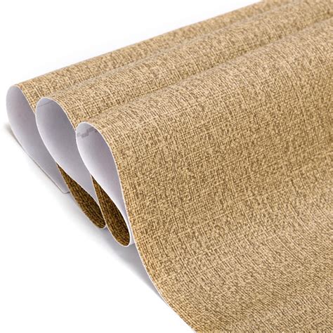 LELINTA 1M/ 5M Gold Linen Contact Paper Waterproof PVC Self-Adhesive ...