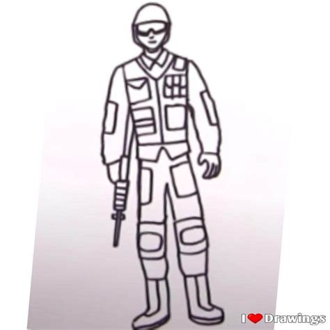 How To Draw A Soldier Drawing Easy [Step By Step] - I Lov Drawings | Soldier drawing, Easy ...