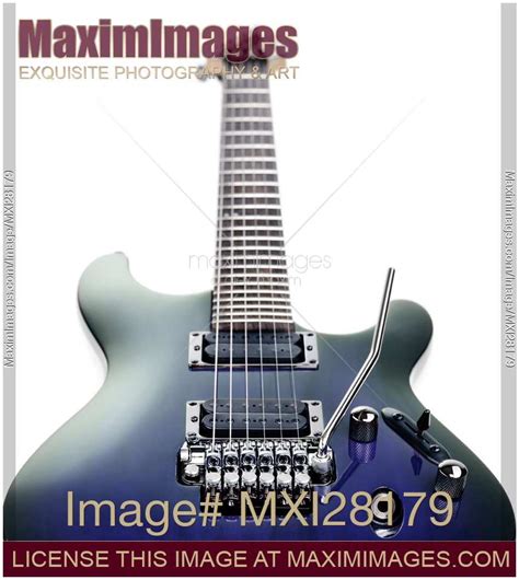 Photo of Blue Ibanez electric guitar isolated on white | Stock Image MXI28179