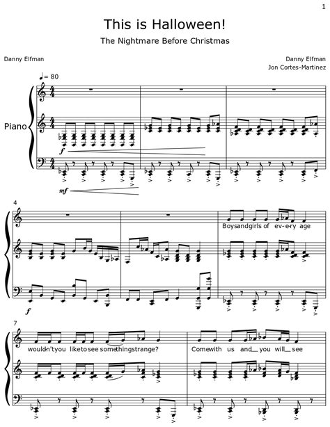 This is Halloween! - Sheet music for Piano