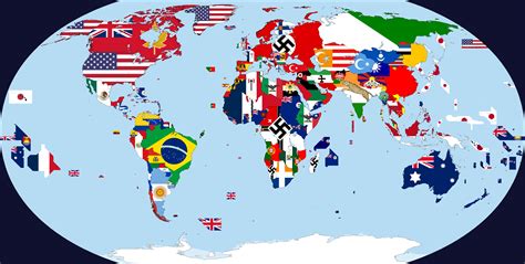 Flag Map Of Ww2