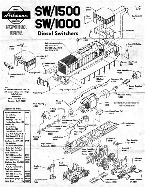 Athearn RTR SW1500 parts list?