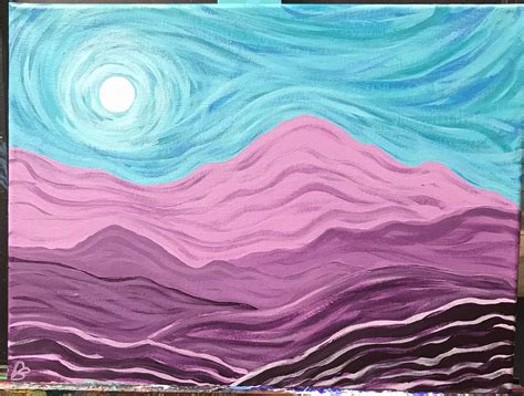 “Purple Mountains” ~ an acrylic painting that I created in an abstract painting class in 2018 ...