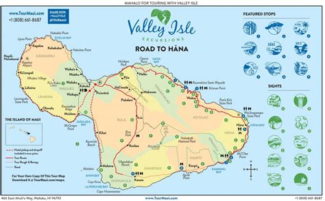 See The Road To Hana | Highway Map & Guide To Hana Maui With Maui Road ...