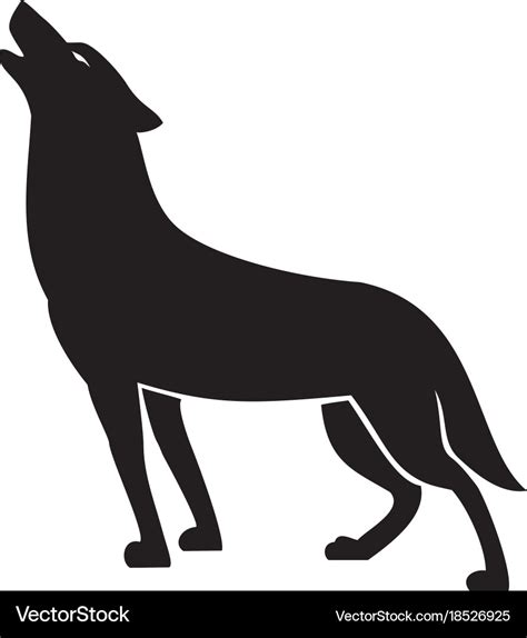 Howling wolf silhouette Royalty Free Vector Image