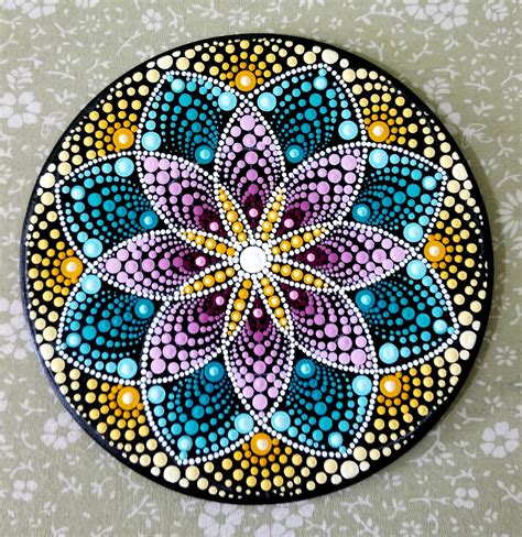 Best 12 My first attempt at dotting using a compass. My original design. | Mandala rock art, Dot ...