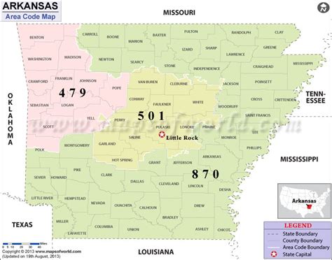 Arkansas Area Code Map – Verjaardag Vrouw 2020