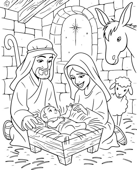 Christmas Nativity Scene Coloring Page - 15 Free PDF Printables ...